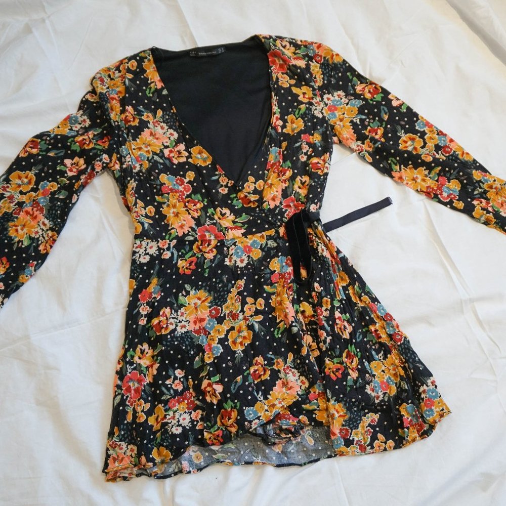 Zara Floral Wrap Romper